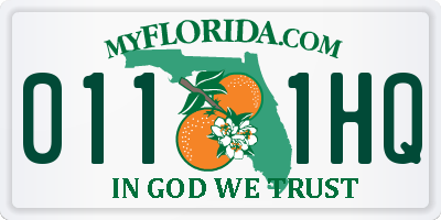 FL license plate 0111HQ