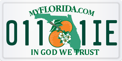 FL license plate 0111IE