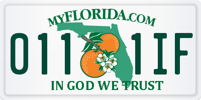 FL license plate 0111IF