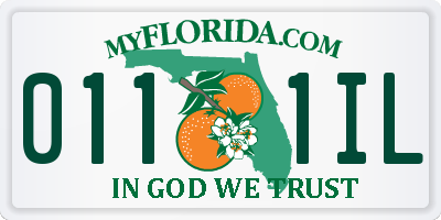 FL license plate 0111IL