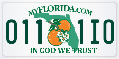 FL license plate 0111IO