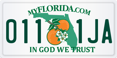 FL license plate 0111JA
