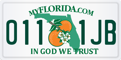 FL license plate 0111JB
