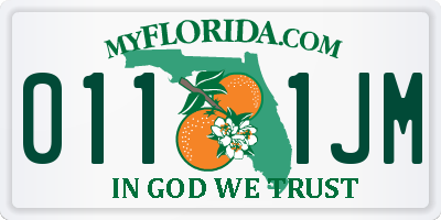 FL license plate 0111JM