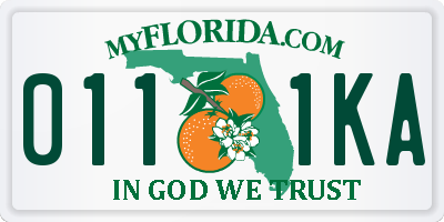 FL license plate 0111KA