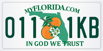 FL license plate 0111KB