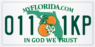 FL license plate 0111KP