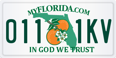 FL license plate 0111KV