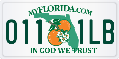 FL license plate 0111LB