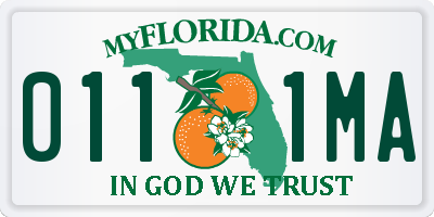 FL license plate 0111MA