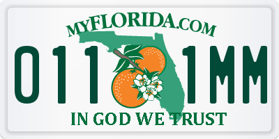 FL license plate 0111MM