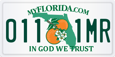 FL license plate 0111MR