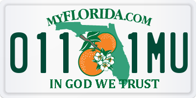 FL license plate 0111MU