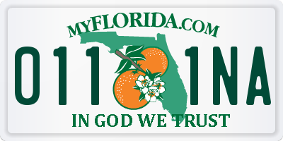 FL license plate 0111NA