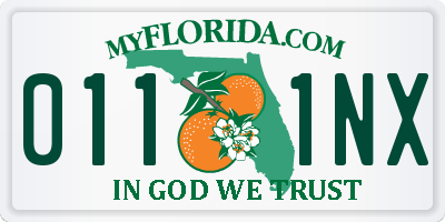 FL license plate 0111NX