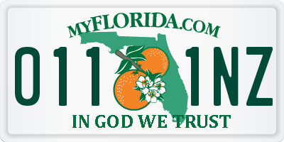 FL license plate 0111NZ