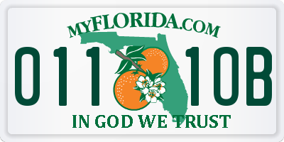 FL license plate 0111OB