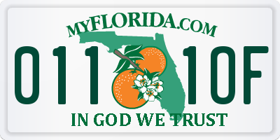 FL license plate 0111OF