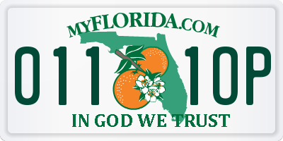 FL license plate 0111OP