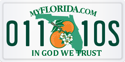 FL license plate 0111OS