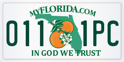 FL license plate 0111PC