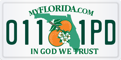 FL license plate 0111PD