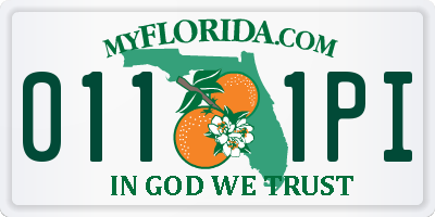 FL license plate 0111PI