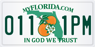 FL license plate 0111PM