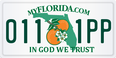FL license plate 0111PP