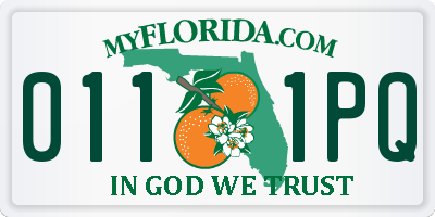 FL license plate 0111PQ