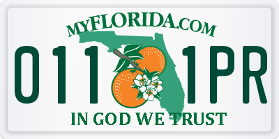 FL license plate 0111PR