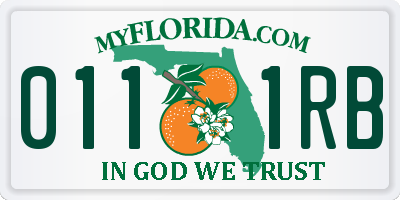 FL license plate 0111RB