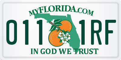 FL license plate 0111RF