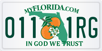 FL license plate 0111RG