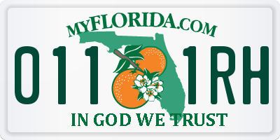 FL license plate 0111RH