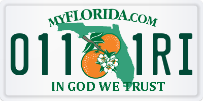 FL license plate 0111RI
