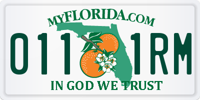 FL license plate 0111RM