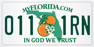 FL license plate 0111RN