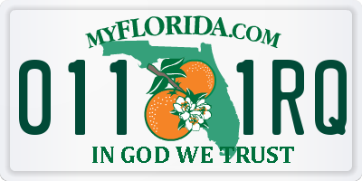 FL license plate 0111RQ