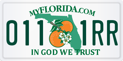 FL license plate 0111RR