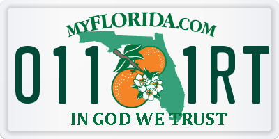 FL license plate 0111RT