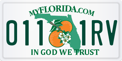 FL license plate 0111RV