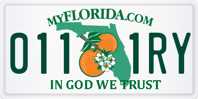 FL license plate 0111RY
