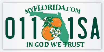 FL license plate 0111SA