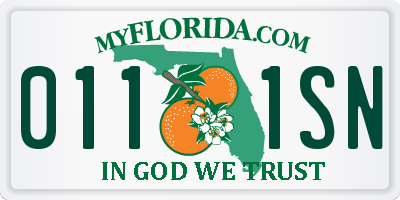 FL license plate 0111SN