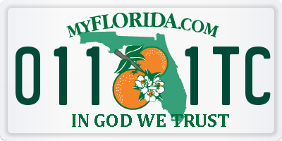 FL license plate 0111TC