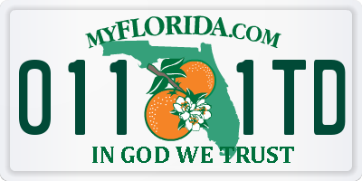 FL license plate 0111TD
