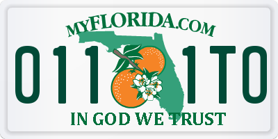 FL license plate 0111TO