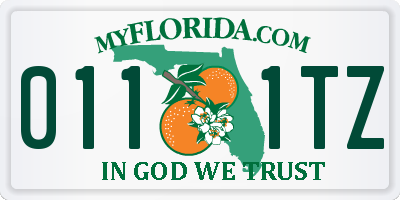 FL license plate 0111TZ