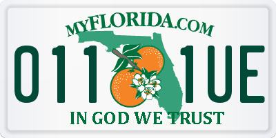 FL license plate 0111UE